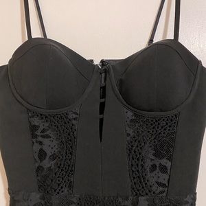 Black lace bebe bustier corset dress M